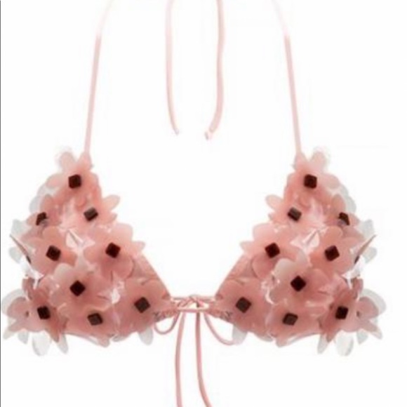 Adriana Ruffle Bikini Top Rare Adriana Degreas Vintage Flower Suit